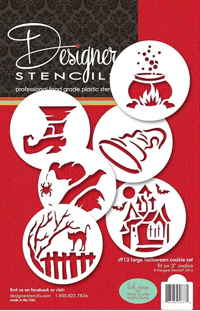 Designer Stencils Large Halloween Cookie Stencil Set Amazon co uk 