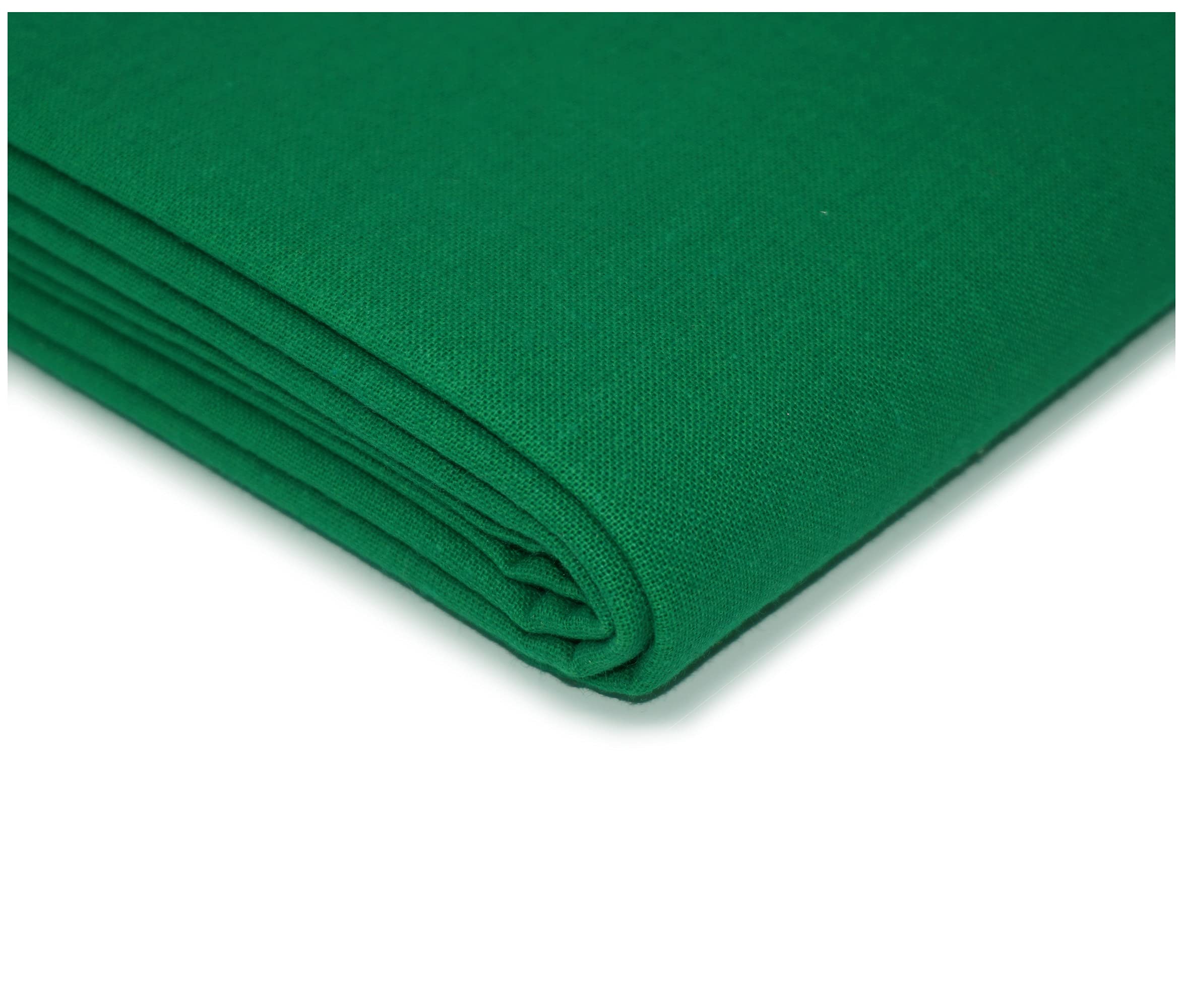 100% Cotton Plain Dyed Fabric Dress Craft Material 60” Wide (500cm x 150cm / 197" x 60", Emerald Green)