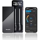 GoveeLife Bluetooth Wireless Meat Thermometer with 2 Probes, Standalone Digital Base, WiFi Unlimited Range, ±1.8℉ Accuracy, IP68 Waterproof Real Time Monitoring, for Kitchen, BBQ, Grill, Oven, Smoker
