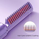 Lonnalee Rechargeable Mini Cordless Hair Straightener Brush 2-in-1 Negative Ion view 4