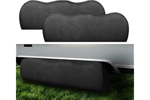 FEIJAZUM 2 Pack Triple Axle Tire Cover, Fits 30" to 32" Tires, Heavy Duty Waterproof Vinyl Cover, Large Tyre Cover for RV, Trailer and Truck Wheels, Black