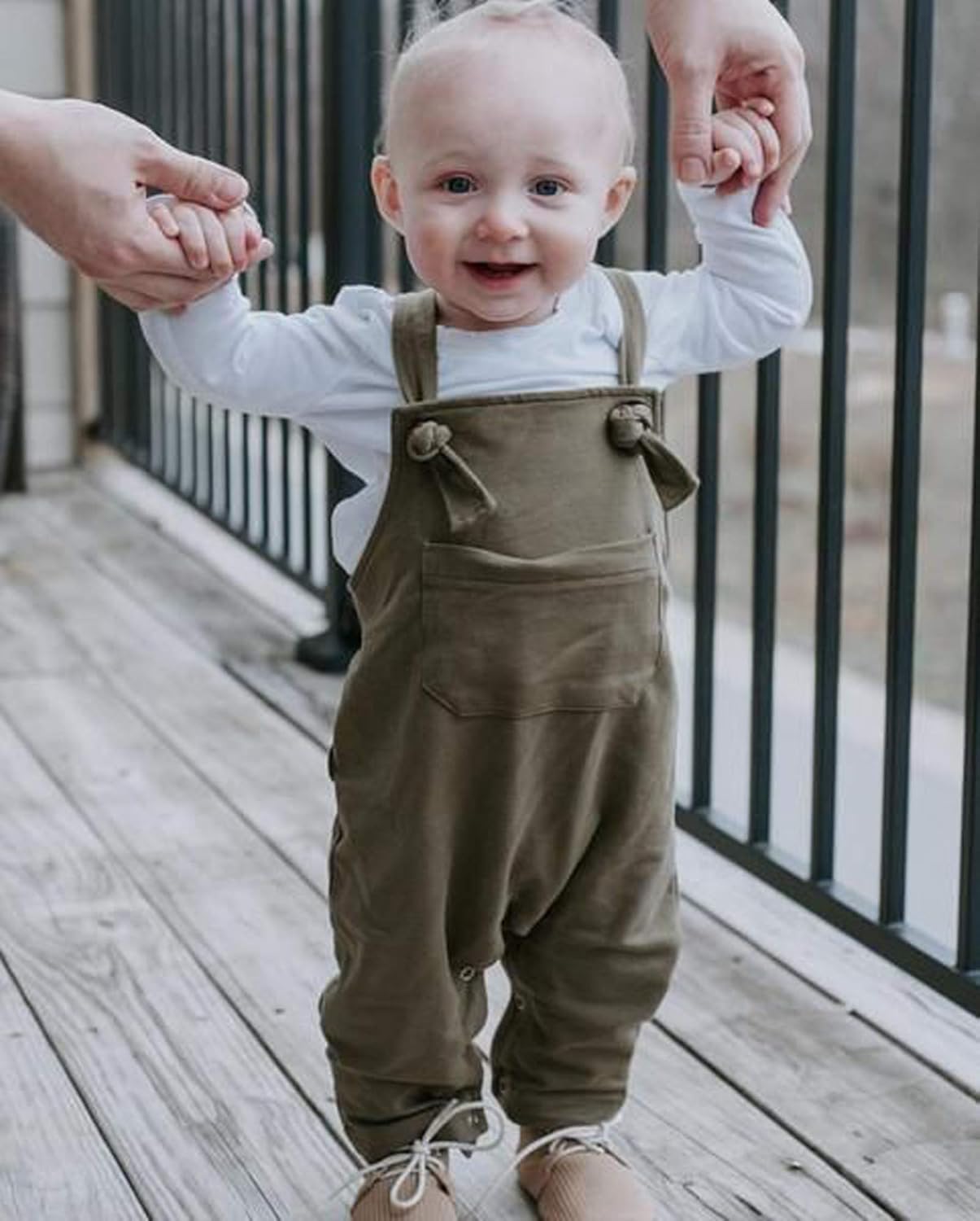 Yunersea Newborn Baby Toddler Girl Boy Basic Plain Pocket Bib Overalls Cotton Overall Pants: Clothing