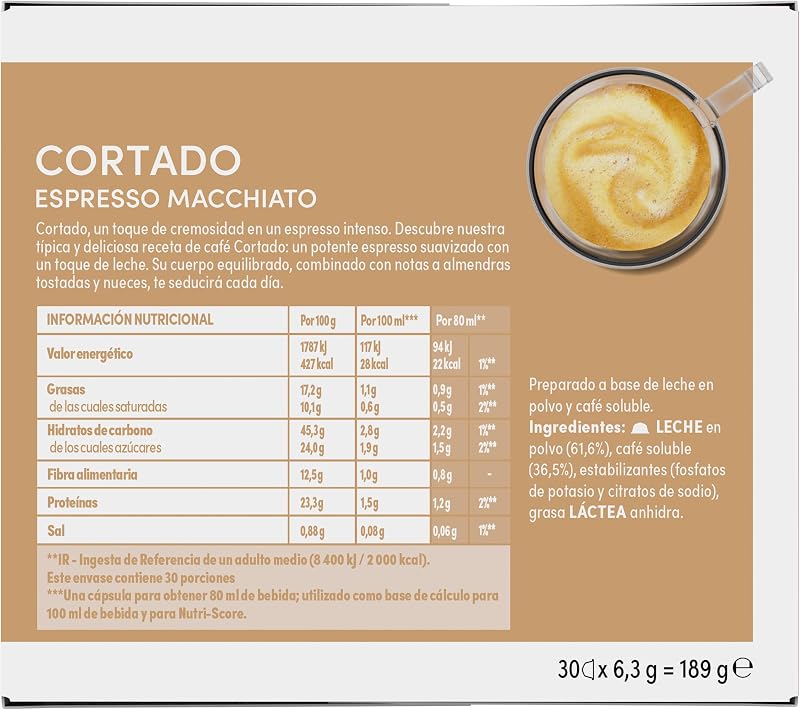 NESCAFÉ Dolce Gusto Cortado, 90 cápsulas, Notas de amêndoa torrada (3 embalagens x 30 )