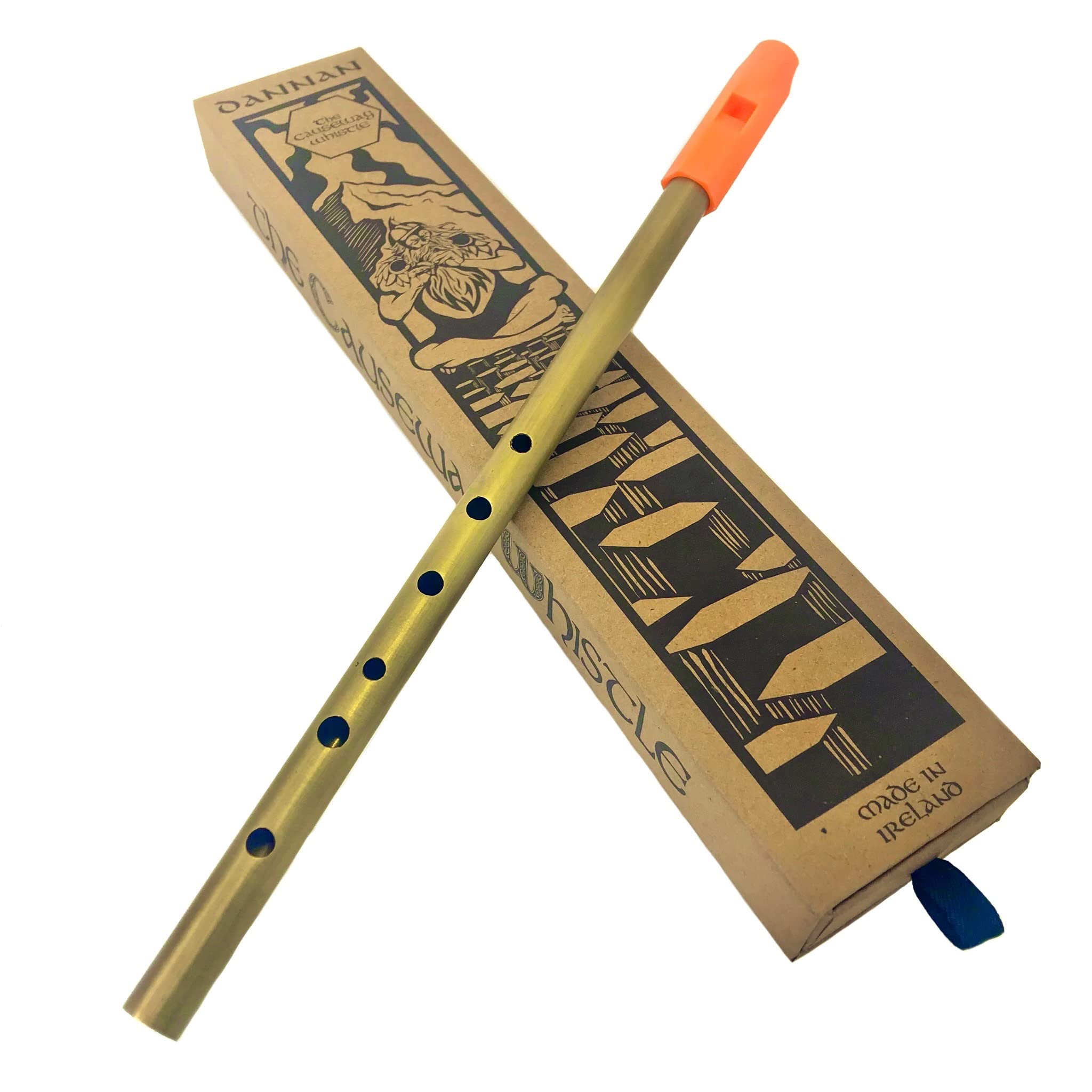 The Dannan Causeway Brass Tin Whistle in the Key of D - Tango Orange Model