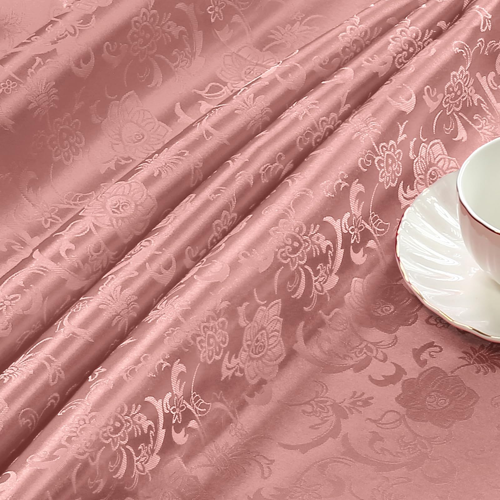 Cobedzy Rose Gold Satin Fabric by The Yard - 5