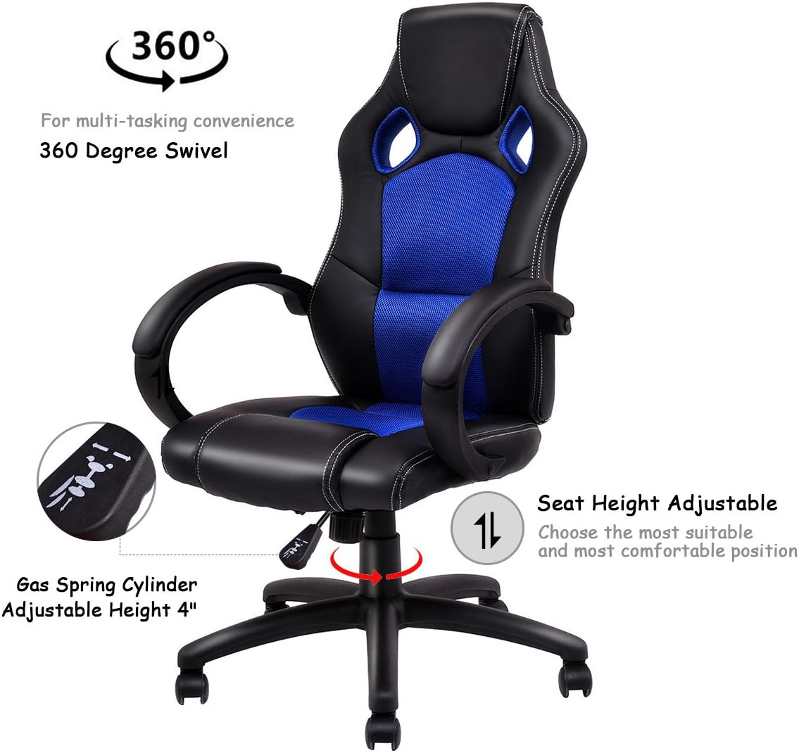 Amazon Com Giantex Gaming Chair Racing Chair High Back Bucket