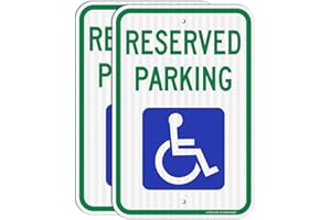 FAITTOO (2 Pack) Reserved Handicap Parking Sign with Wheelchair Picture, 18 x 12 Engineer Grade Reflective Sheeting, Rust Free Aluminum, Weather Resistant, Waterproof, Durable Ink