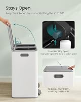 Songmics Dual Rubbish Bin 2-Compartment 40L Pedal Trash Can White Grey view 6