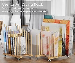 Art Storage Rack with Caster Wheels Art Drying Rack