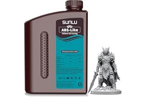 SUNLU Upgraded 2KG ABS Like Resin for 3D Printer, 405nm UV-Curing Resin LCD/DLP/SLA 3D Printers, High Compatibility 3D Printer Resin, 2000G Grey