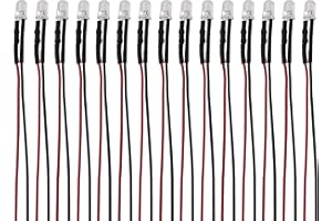 15PCS HIRCQOO RC Car 3MM & 5MM Pre Wired Led Light Emitting Diodes 12V Mini Single Led Bulbs Compatible with Traxxas TRX-4 TRX-6 Axial SCX10 90046 1/10 RC Crawler Car Truck DIY Parts (5mm,White)