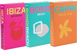 Sunolga 3 Pieces Preppy Room Decor Decorative Faux Books Hardcover Books with Magnetic Closure Function Aesthetic Set for Coffee Table Fashionable Bookshelf Decorations with Storable Space Living Room