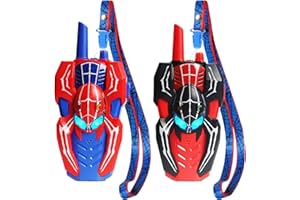 BOOMCACA Walkie Talkies for Kids Long Range, Kids Walkie Talkies 2 Pack, Spider Toys for Boys 3-4 4-6 6-8 Outdoor Camping 2 Way Radio Toy, Birthday Toys for Ages 3-4 5-7 8-13