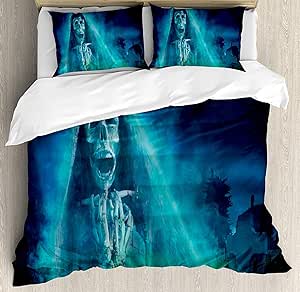 993 Juego de funda de edredón, sábanas, telón de fondo gótico oscuro