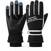 DONBAO Winter Women Ski Gloves, Waterproof Touch Screen Snow Gloves, Warm Windproof Snowboard for Skiing Hiking Cycling