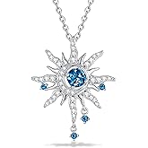 FANCIME Soluna Nexus Necklace for Women Sterling Silver Moon Jewelry Sun Pendant Fine Jewelry Gemstone Birthday Mothers Day Gifts for Wife