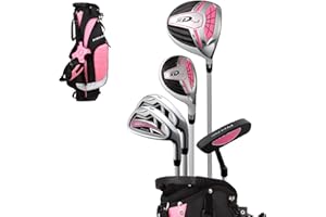 Precise XD-J Kids Golf Clubs Set – Boys’ & Girls’ Junior Golf Set with Lightweight Graphite Shafts, Hybrid, Putter & Stand Bag