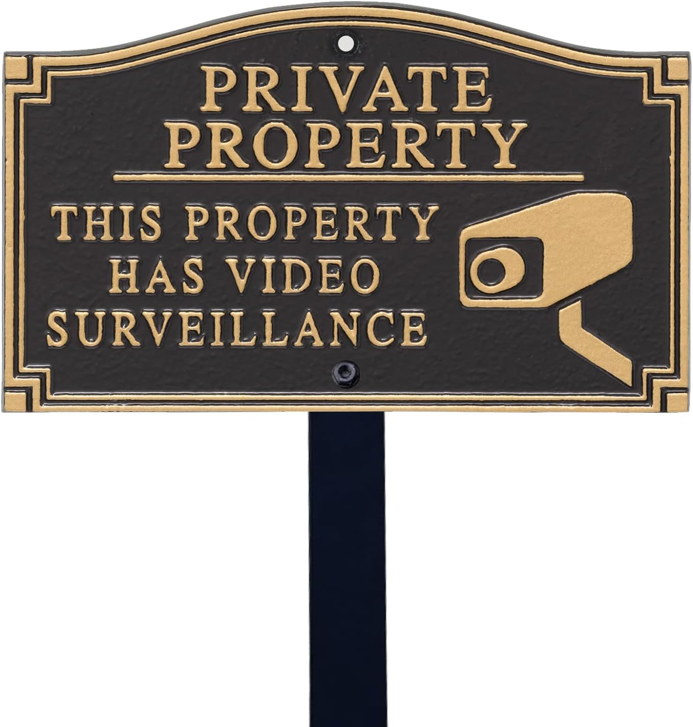 Plaques & Wall Art - SmartSign “Private Property - This Property Has Video Surveillance” GardenBoss Statement Plaque | 5.75