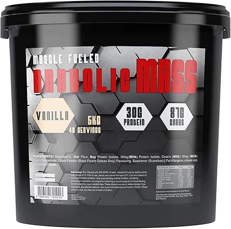 Muscle Fueled Anabolic Mass Gainer Protein Powder 5kg Vanilla Amazon Co Uk Health Personal Care