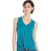 Time and Tru Women's Twist Front Sleeveless Top Size L Teal