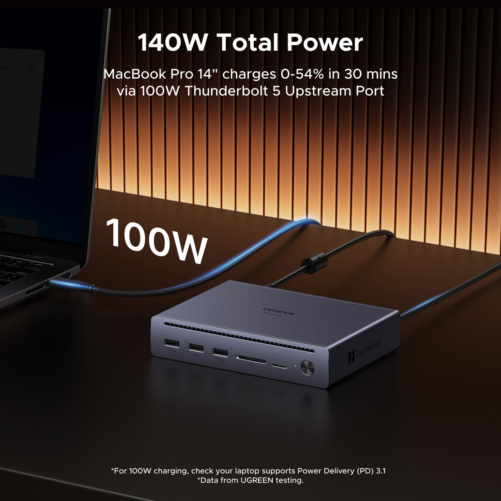 UGREEN Maxidok Thunderbolt 5 Docking Station, Revodok 10-in-1 TBT5 Dock, 120Gbps Datentransfer, Single 8K/Dual 6K@60Hz Display, 100W Aufladen, Ethernet für TBT5/4 MacBooks and Windows-Laptops 6