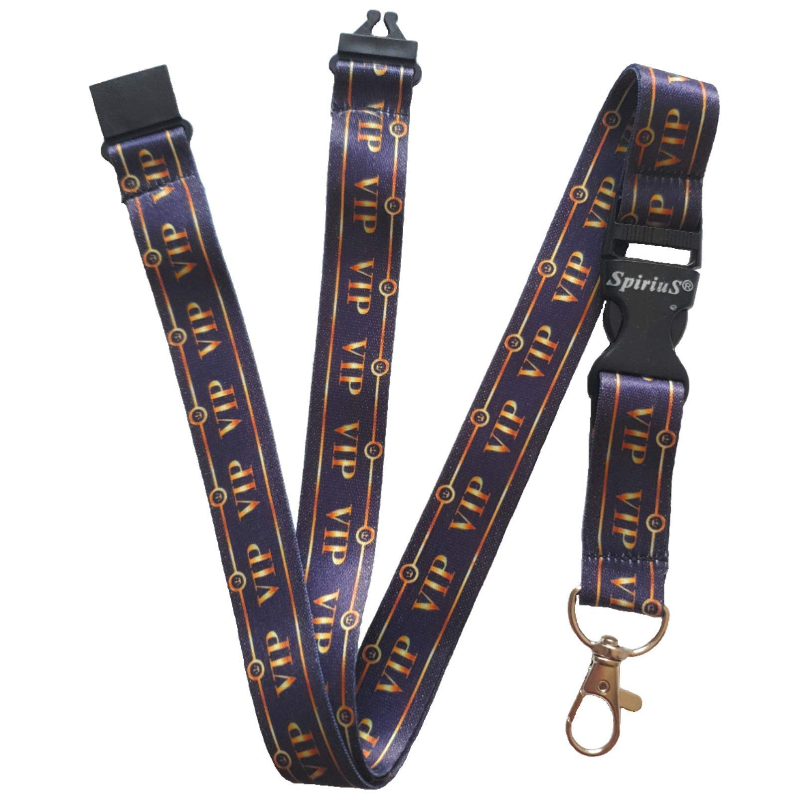 SpiriuS Lanyard Neck Strap for id Card Badge Holder with Safety Clip Breakaway 2cmx43cm Original Design (VIP)