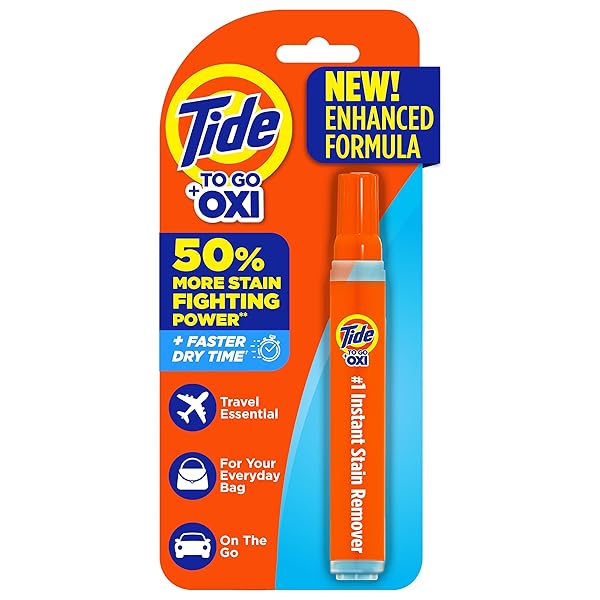 TIDE STAIN REMOVER FOR CLOTHES, TO GO PEN, INSTANT SPOT REMOVER FOR CLOTHES, TRAVEL & POCKET SIZE, 1 COUNT