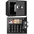 Biometric Home Safe, Fingerprint Gun Safe Lock Box,Money Box for Jewelry Handgun Cash Valuables,Perfect for Home/Office/Hotel, Black,1.2 Cubic Feet