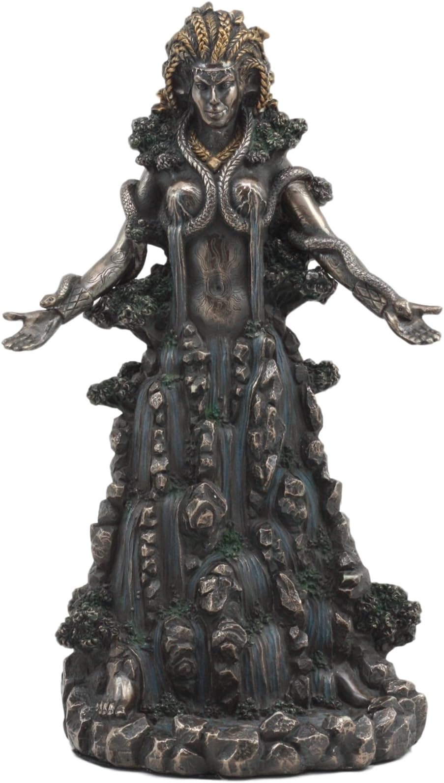 Atlantic Ebros Irish Triple Goddess Danu Statue Mother Goddess Don Patron Deity of The Land with Rivers Streams of Water Figurine Gaia Equivalent