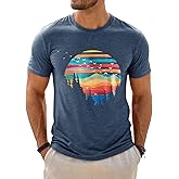Runcati Mens Short Sleeve T-Shirts Graphic Crewneck Casual Printed Tee Summer Beach Hawaiian Vintage Shirts