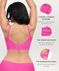 SHAPELLX Wireless Pink Bra for Womens Breathable