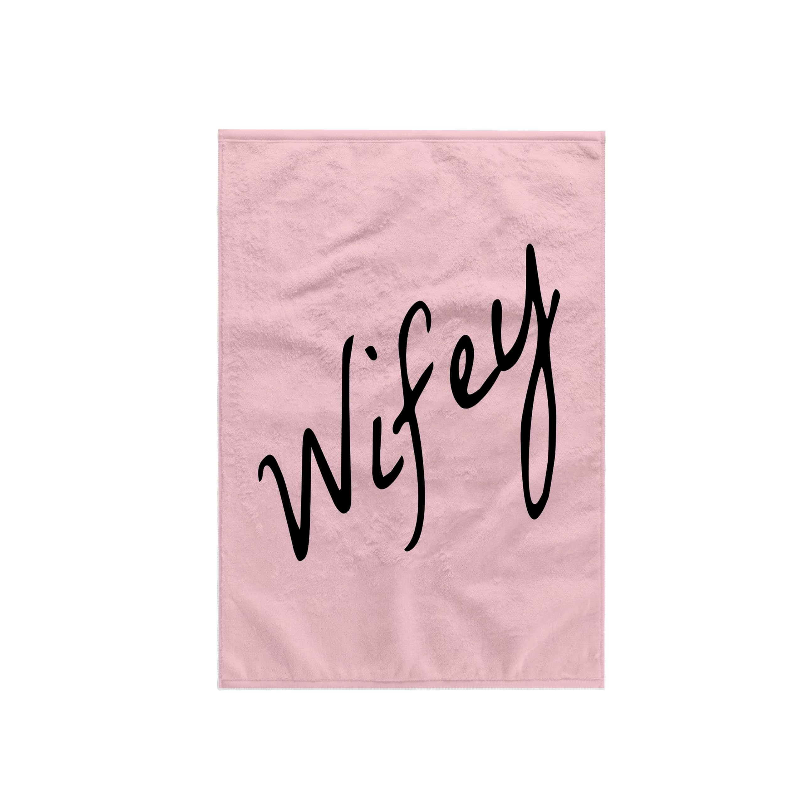 3dRose "Wifey, Light Pink Background Towel, White, 15 x 22-Inch