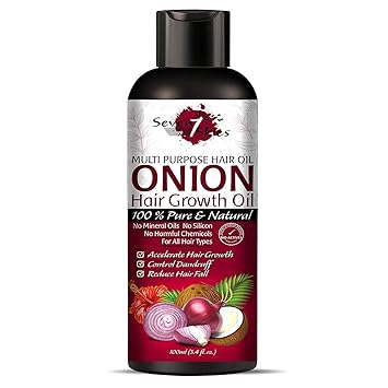 Seven Skies Onion Hair Growth Oil With Blend Of Essential Oils For Promotes Hair Growth - Controls Hair Fall & Dandruff For Men & Women 100mL