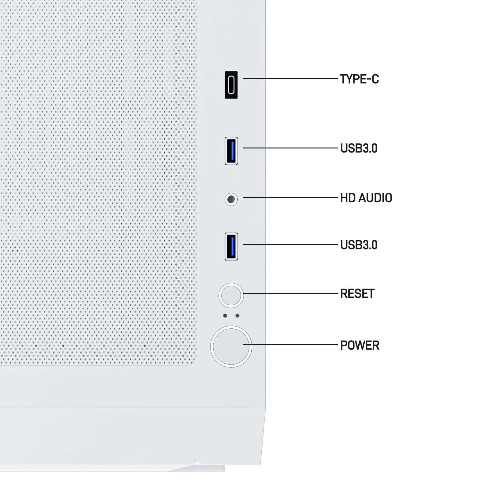 DARKROCK A8-M White Micro-ATX Mid Tower Computer PC Case for Gaming & Business Tempered Glass Side Panel Support 240mm Radiator on Top 1 x ARGB Fan & 2 x 120mm Cooling Fans Pre-Installed