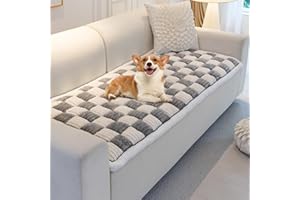 LUCKY MONET Dog Couch Cover Protector Washable Non Slip Sofa Cover for 3 Cushion Couch Sofa Pet Friendly, Thick Fuzzy Dog Bed Mat for Couch (27.6x70.9in, Grey)