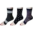 IM TPMS Toeless Pedicure Socks, 3 Pairs, Unisex-Adults, Grey, Blue, Navy, Black, One Size