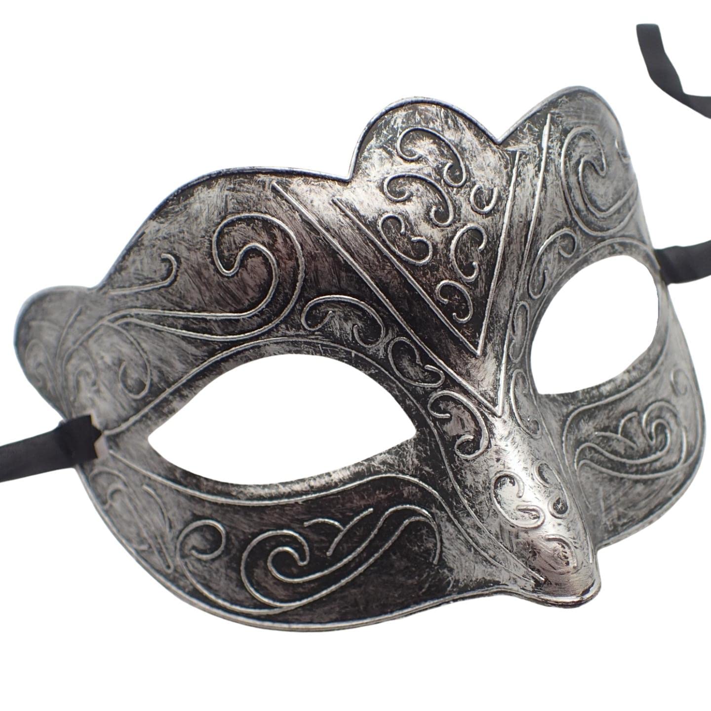 Topkids Accessories Masquerade Mask For Women and Men, Venetian Mask Halloween Mask, Masks for Masquerade Ball, Fancy Dress Adult, Cosplay accessories (Matt Silver) — image 1