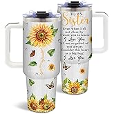 DUUV Sisters Gifts from Sister Tumbler 40 Oz, Sister Gifts for Birthday from Brother, Thanksgiving Christmas Gift for Bestie Best Friends BFF, Big Sisters Mug, 1PCS