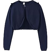 LIBREDGE Girls Long Sleeve Cardigan Kids Button Closure Knitted Bolero Shrug Girls Sweaters Tops