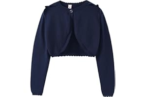 LIBREDGE Girls Long Sleeve Cardigan Kids Button Closure Knitted Bolero Shrug Girls Sweaters Tops