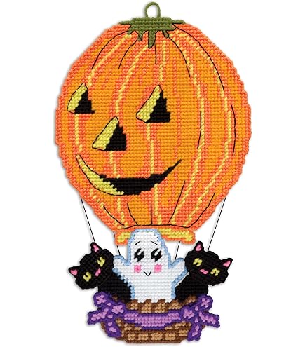 Design Works Crafts Häkel-Set „Bunny Auf Schaukel“ – Mit Plastik-Canvas, Garn & Nadel, Fertig 25,4x35,6 Cm