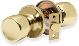 XFORT Tulip Passage Knob Set Polished Brass for Internal Doors