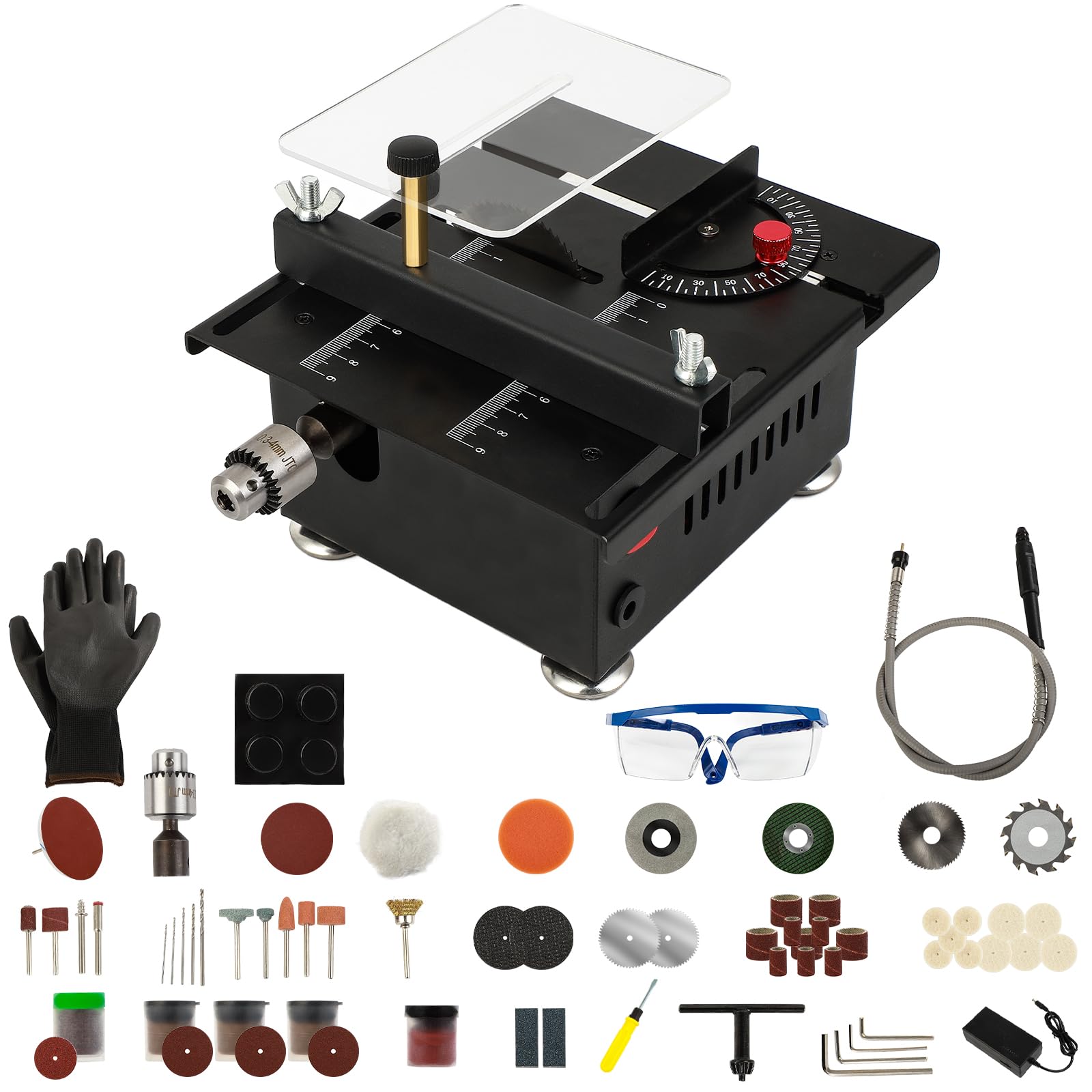 Photo 1 of *USED*
Mini Table Saw, Portable Small Table Saw for Crafts, Mini Multi-Functional All-in-One Machine with More Accessories, 7-Speed & Angle Adjustable Electric Desktop Saws for Wood Plastic Acrylic Cutting