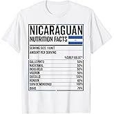 Nicaraguan Nutrition Facts Nica Camiseta Nicaragua Nicayo T-Shirt