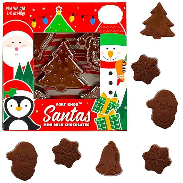 FRUIDLES CHRISTMAS SANTAS MINI MILK CHOCOLATES SNACK, HOLIDAY TREATS, KOSHER CERTIFIED DAIRY, 1.41 OZ (12-PACK)