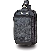 Le'aokuu Mens Womens Unisex Genuine Leather Waist Hip Bum Hook Belt Hang Bag Pack 1609