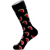 Watermelon Fun Crew Socks Black