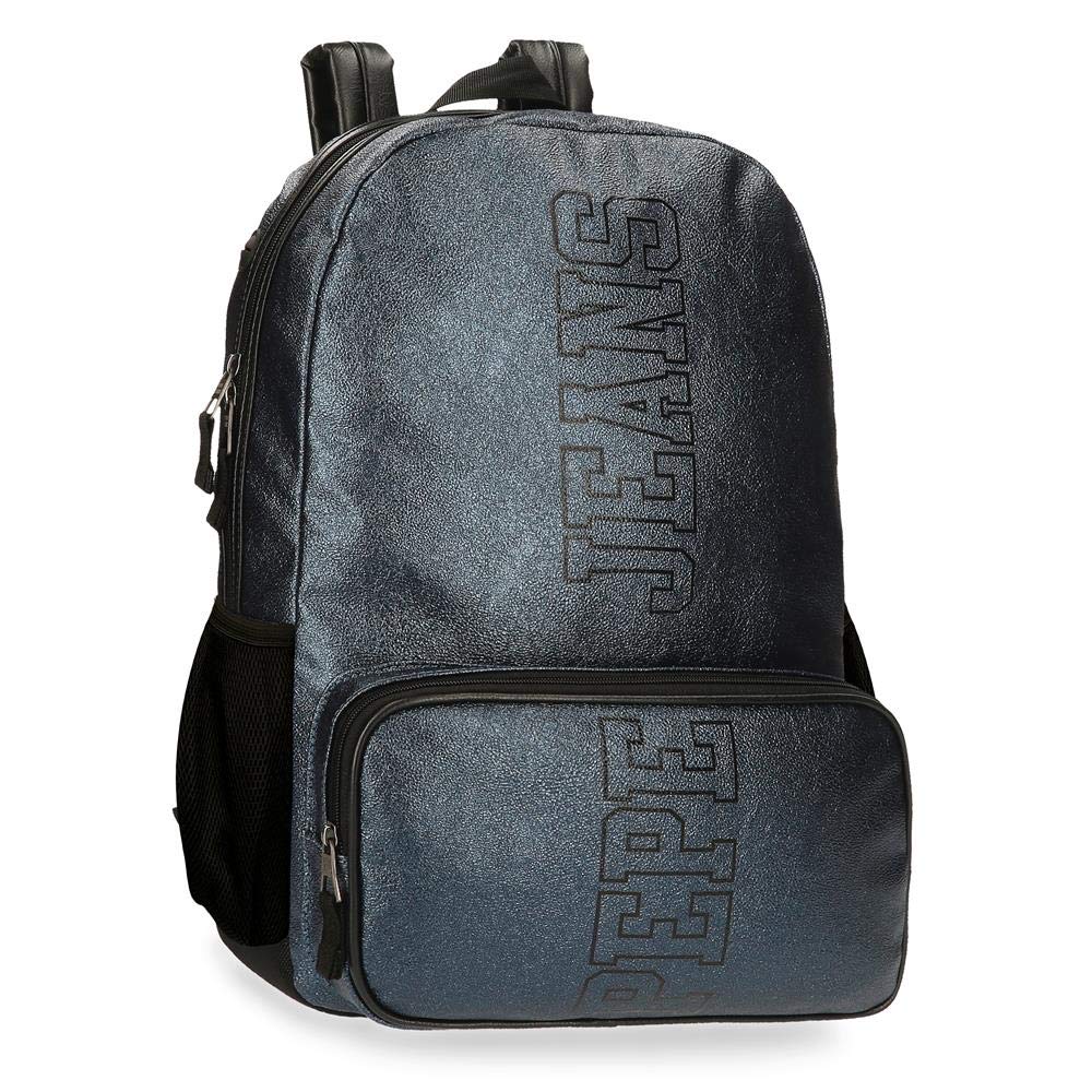 Pepe Jeans Chemistry Adaptable Laptop Backpack Blue 32x44x15 cm PU and Polyester 15.6 Inch 21.12L