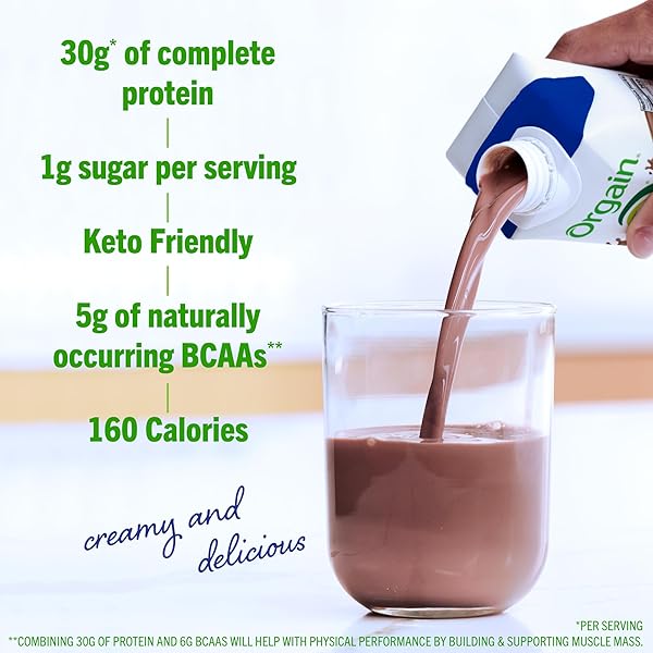 ORGAIN 30G HIGH PROTEIN SHAKE, DAIRY ISOLATE MILK PROTEIN, CHOCOLATE FUDGE, 5G BCAAS, 1G SUGAR PER SERVING, MEAL REPLACEMENT, READY TO DRINK, KETO FRIENDLY, GLUTEN-FREE 11 FL OZ (PACK OF 12)