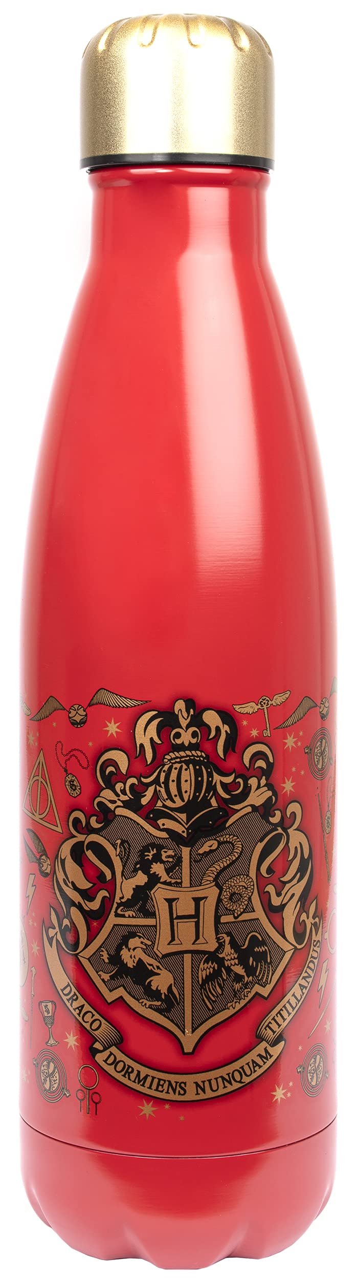 Harry Potter - Water Bottle - Stainless Steel - BPA Free Water Bottle Gifts - Gryffindor Merchandise - Water Flask - Metal Water Bottles - 750ml - Red